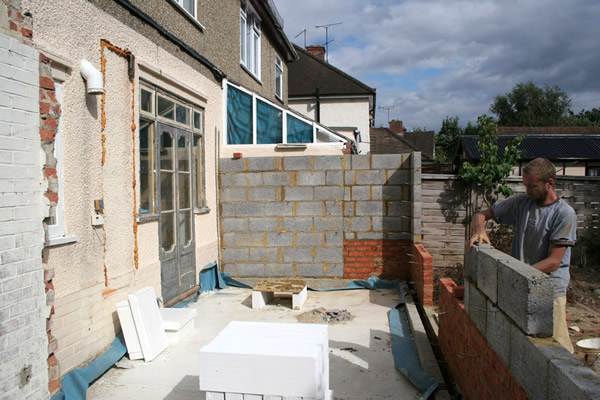 Contruction has started on the rear conservatory.
